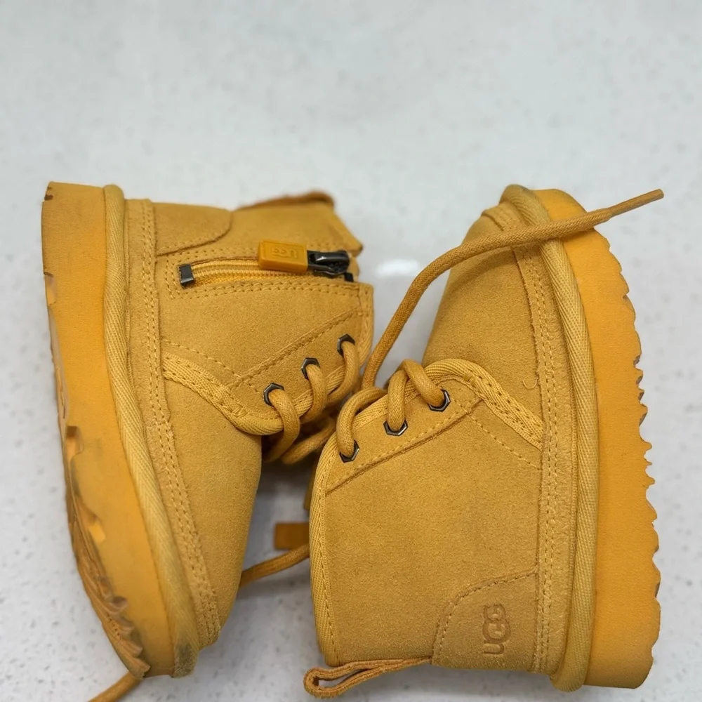 UGG Kids Yellow Lace-Up Boots